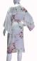 Preview: Kimono Royal Cranes weiss, kurz, Seide, Morgenmantel